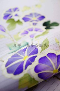 夏)九寸名古屋帯:紫陽花にカエル 夏)九寸名古屋帯:紫陽花にカエル