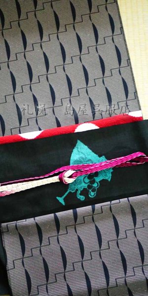 画像10: 九寸名古屋帯：ワイングラスにぶどう (10)