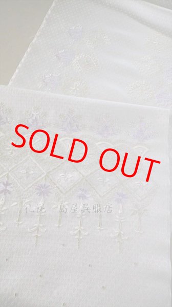 画像7: 九寸名古屋帯：刺しゅう・花とレース (7)