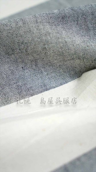 画像2: 【広幅】伊勢木綿：グレーボーダー (2)