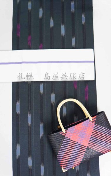 画像9: 【広幅】紫織庵：黒系ストライプ（綿絽） (9)