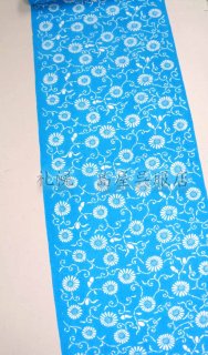 紺仁 松煙染 綿紅梅 浴衣 バチ衿 花唐草 反端布 イ5887 紺仁 松煙染 綿紅梅 浴衣 バチ衿 花唐草 反端布 イ