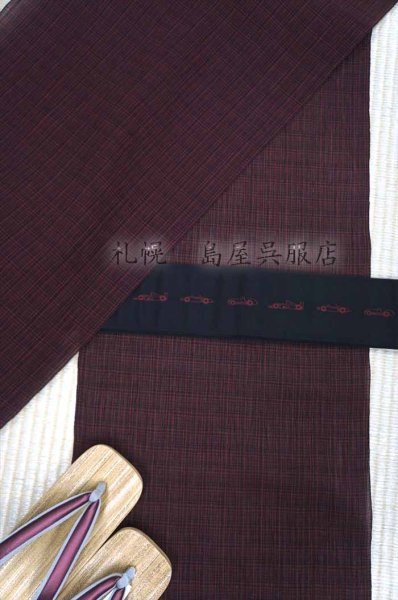 画像4: 小千谷縮：赤黒ランダムチェック（オーガニックラミー） (4)