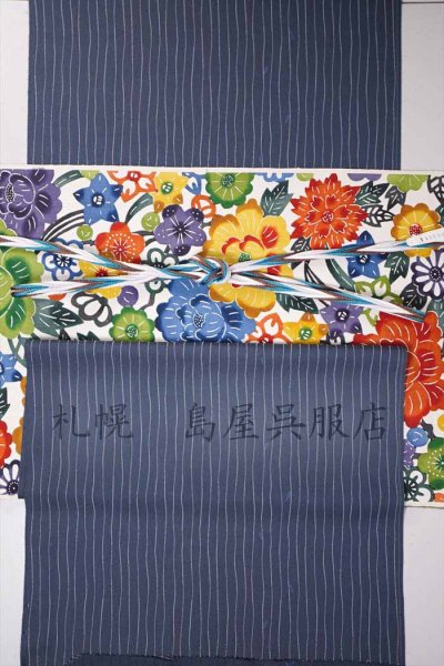 画像10: 九寸名古屋帯：江戸紅型　花づくし (10)