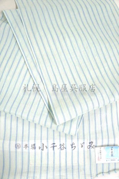 画像3: 小千谷縮：白緑ストライプ (3)