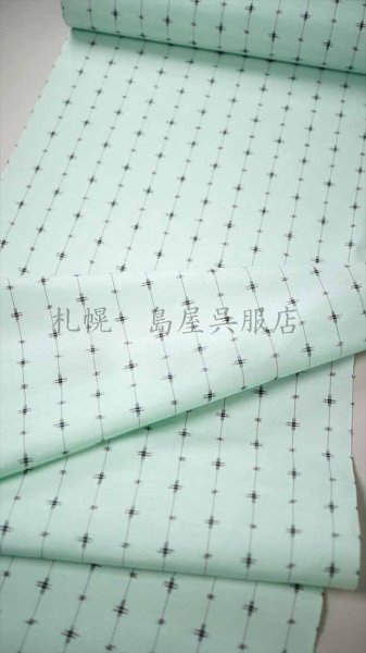 画像2: 【珍品・伝統工芸士製作】琉球絣：ミントグリーン (2)