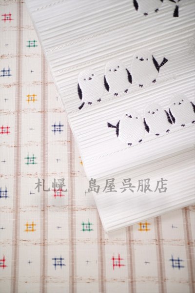 画像8: ぜんまい紬：伝統工芸士・根津　儀一作「夢幻」（井桁） (8)