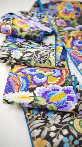 画像3: 【現品限り】半幅帯：西陣おおば・王華秀麗文 (3)