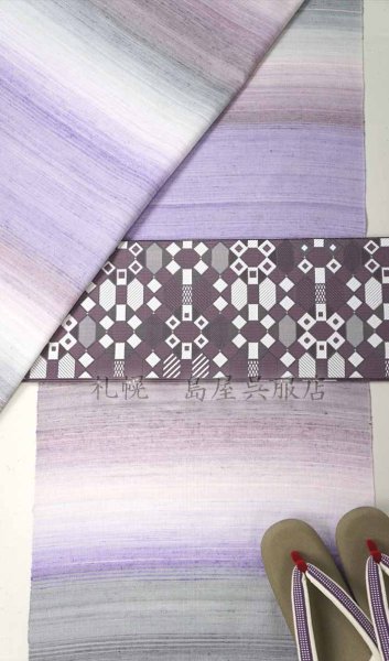 画像12: 半幅帯：本場筑前博多織　福岡県知事賞受賞柄　万華鏡／幾何学 (12)