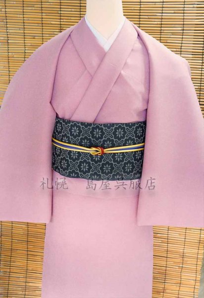 画像9: 半幅帯：リバーシブル博多織　アラベスク／花つなぎ（黒） (9)