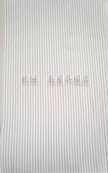 画像2: 小千谷縮：竹麻ちぢみ・薄グレーストライプ (2)