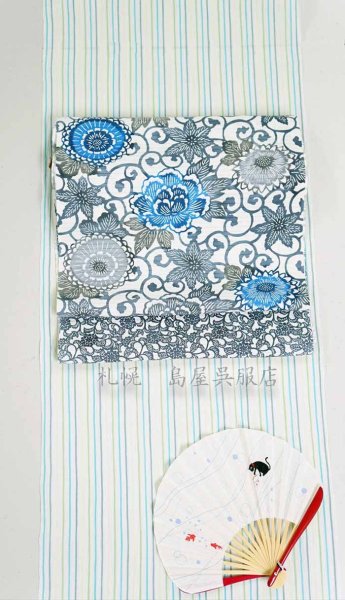 画像8: 小千谷縮:爽やかストライプ (8)