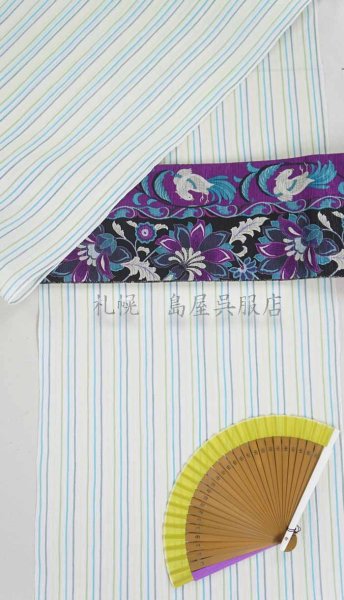 画像10: 小千谷縮:爽やかストライプ (10)