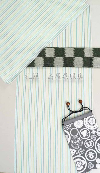 画像7: 小千谷縮:爽やかストライプ (7)