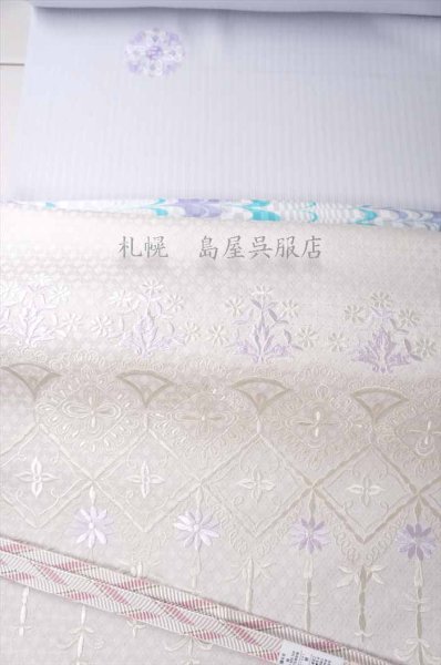 画像11: 九寸名古屋帯:刺しゅう・花とレース (11)