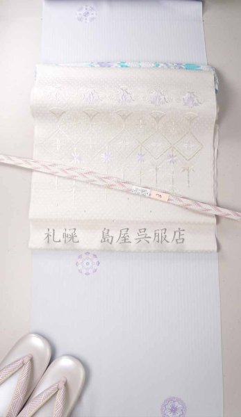 画像10: 九寸名古屋帯:刺しゅう・花とレース (10)