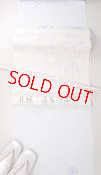 画像10: 九寸名古屋帯：刺しゅう・花とレース (10)