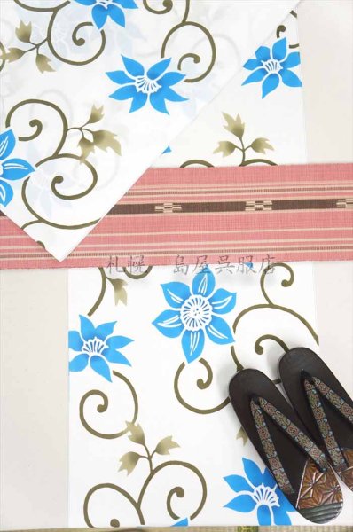 画像6: 半幅帯：花織／八重山みんさー織・ルビーチョコレート (6)