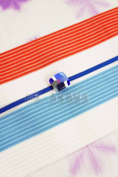 画像3: 半幅帯：博多織／麻絹・トリコロール (3)