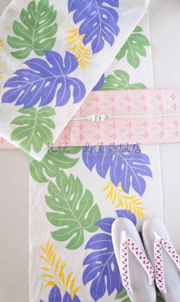 画像9: 紫織庵：モンステラ（綿絽） (9)