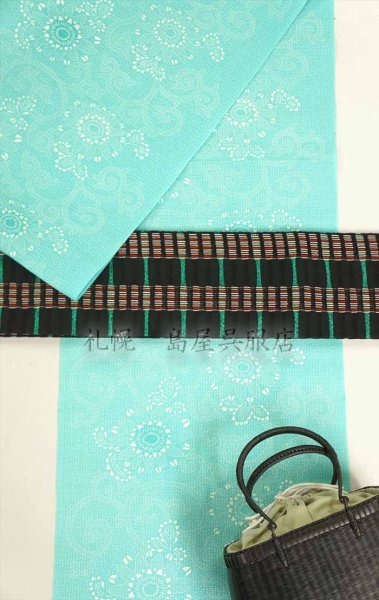 画像7: 紺仁：アラレ菊唐草（綿麻紅梅） (7)