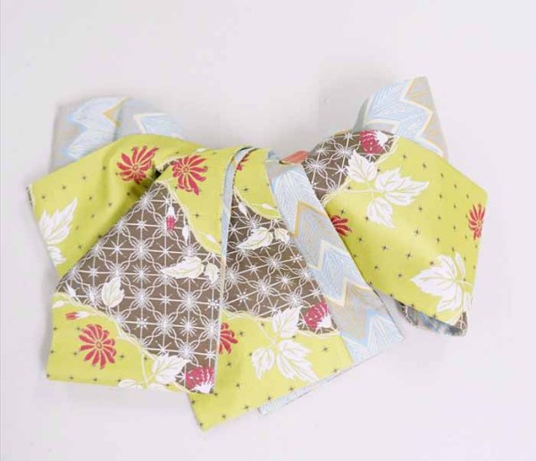 画像2: 59kimono半幅帯:リバーシブル 寄り添って/ジグザグミルフィーユ (2)