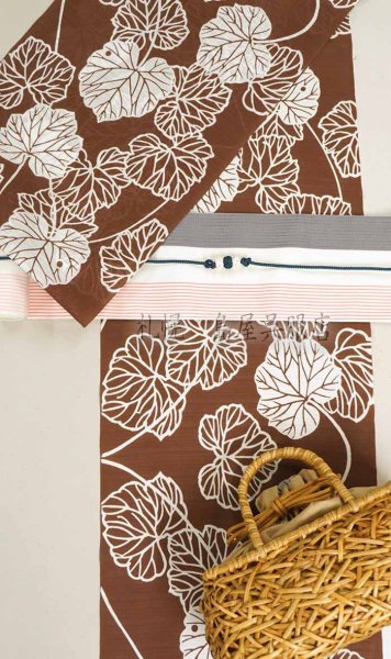 画像8: 半幅帯:博多織/麻絹・グレー・オフホワイト・赤ライン (8)