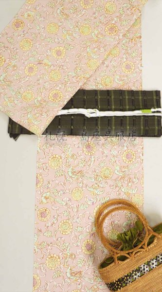 画像7: 綿ちぢみ更紗（ローズダスト） (7)