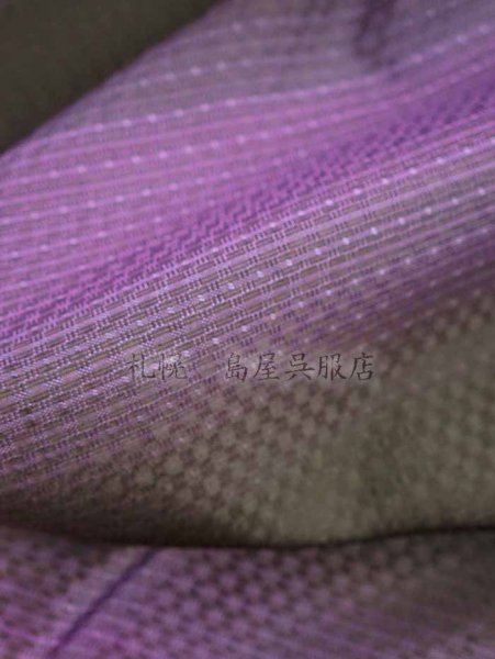 画像5: 【広幅】十日町紬：紫ボーダー (5)