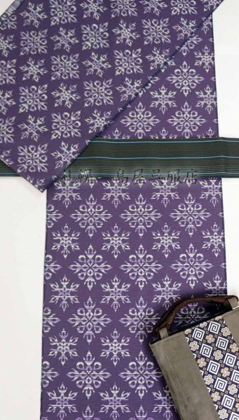 画像7: 角帯：リバーシブル麻絹・ブルー系／黒 (7)