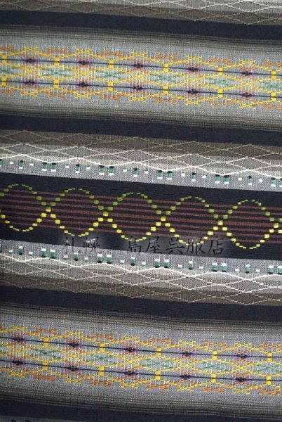 画像4: 九寸名古屋帯：南風原花織（黒） (4)