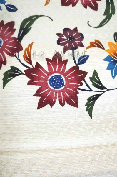 画像6: 九名古屋帯：沖縄県 本紅型・花の輪舞（ロンド） (6)