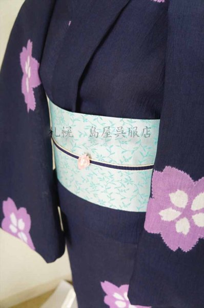 画像7: 半幅帯:リバーシブル 希少な西陣織 ハートの花/花唐草(蔦屋久兵衛) (7)