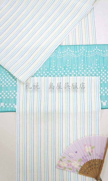 画像11: 小千谷縮:爽やかストライプ (11)