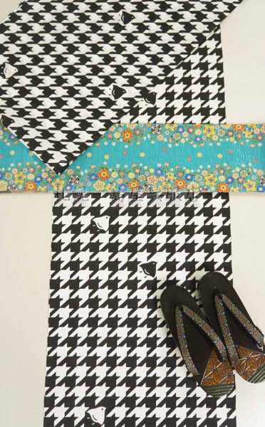 画像9: 紺仁:千鳥格子(綿麻紅梅) (9)