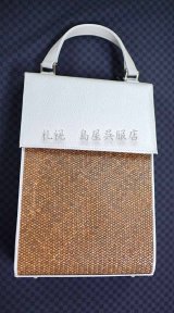 ❤️着物お出かけbag 正絹　ゴブラン織風 ブラックレーベル 白/黒 最高級リバーレース セレブ レース小物