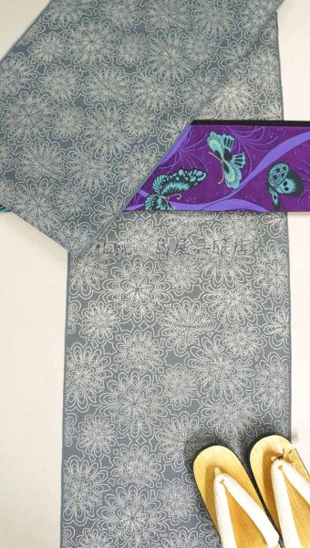 画像13: 【現品限り】半幅帯：西陣おおば・てふてふ (13)