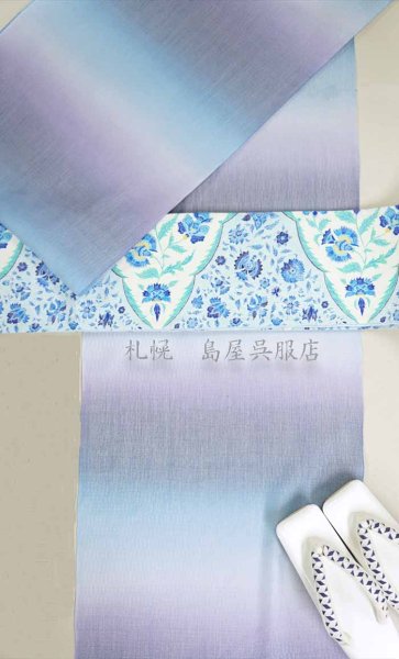 画像5: 島屋オリジナル製作生地・HIBRID（麻×セオα）／段ぼかし (5)