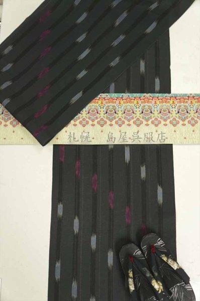 画像8: 【広幅】紫織庵：黒系ストライプ（綿絽） (8)