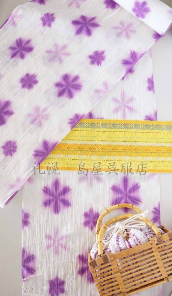 画像11: 小千谷縮：逸品（島屋オリジナル）・雪花絞り (11)