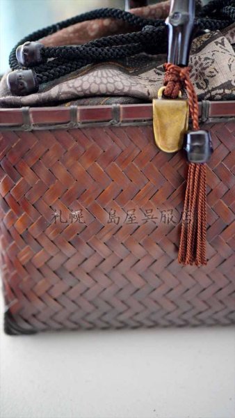 画像3: バッグ：竹かごバッグ・柿渋巾着 (3)