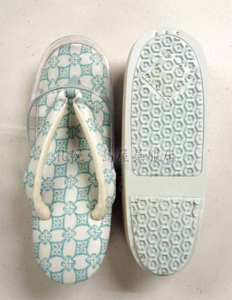 画像4: 【オーダー製作を承ります】女性用時雨履き：和小物さくら　さくら七宝（ブルー） (4)