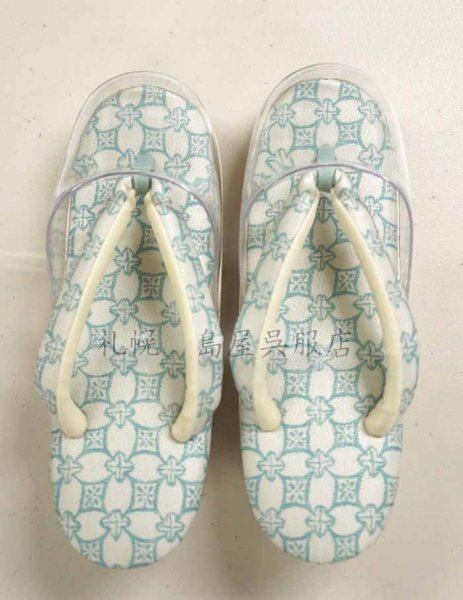 画像2: 【オーダー製作を承ります】女性用時雨履き：和小物さくら　さくら七宝（ブルー） (2)