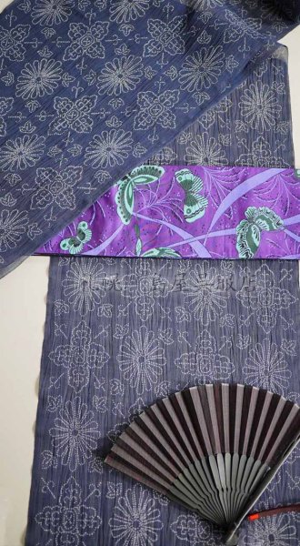 画像11: 【現品限り】半幅帯：西陣おおば・てふてふ (11)