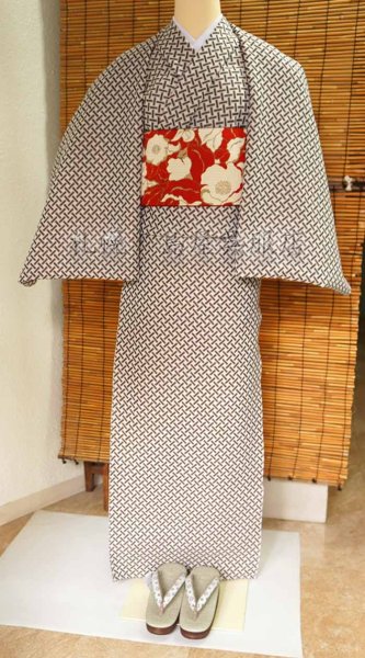 画像7: 女性用草履：カレンブロッソ・Ｌサイズ／絣柄 (7)