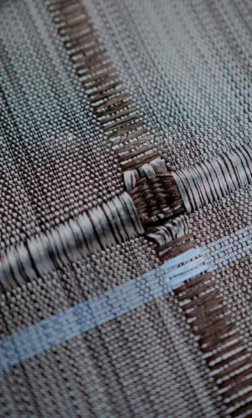 画像6: 八寸名古屋帯：紙格子（ブルーグレー） (6)