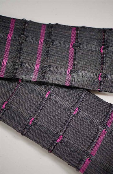 画像3: 角帯：紙格子角帯（ピンク） (3)