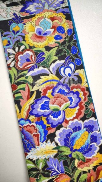 画像4: 【現品限り】半幅帯：西陣おおば・王華秀麗文 (4)