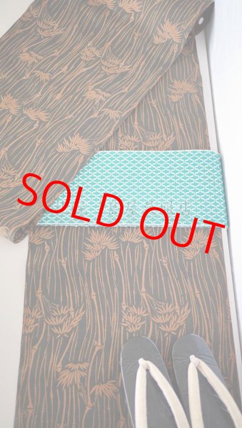 画像12: 【島屋オリジナル】片貝木綿・柿渋両面染め：竹尽くし (12)