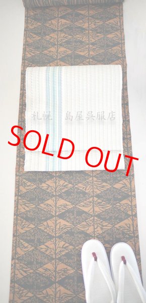 画像8: 【島屋オリジナル】片貝木綿・柿渋両面染め：竹尽くし (8)